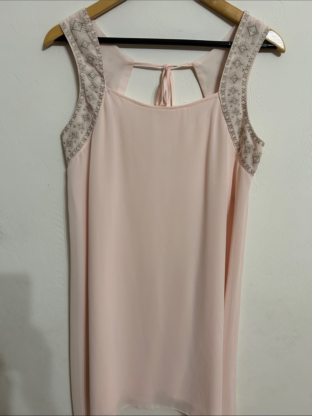 CATO Embroidered Strap Midi Dress in Blush Pink Size S